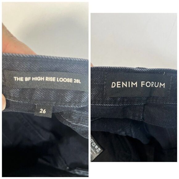 Aritzia Denim Forum Black Jeans Size 26 The Boyfriend High Rise Loose New - Picture 13 of 16